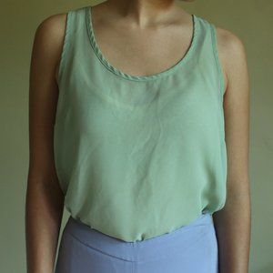 Sheer Mint Tank Blouse